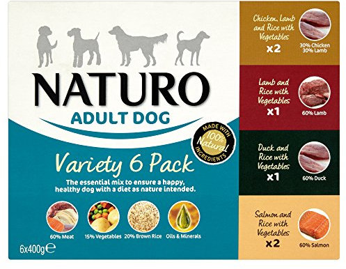 Naturo Wet Dog Food Adult Variety 6 x 400 g (Pack of 4)