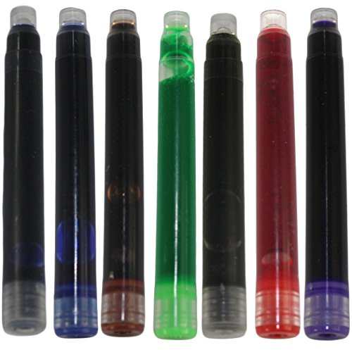 Gullor 35 PCS International Size Pen Ink Cartridge to Fit Jinhao Fountain Pens, 7 Colors, 7 Packs