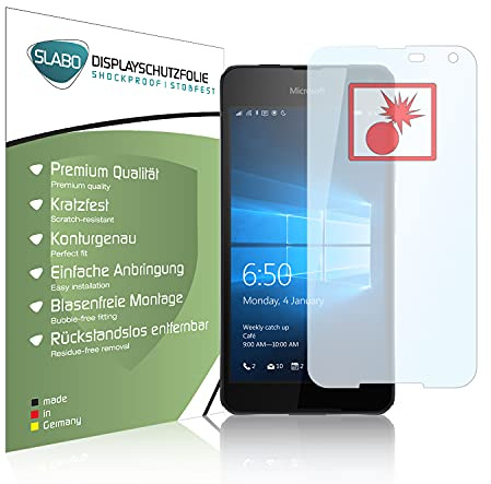 Slabo 2 x Panzerschutzfolie für Microsoft Lumia 650 Panzerfolie Displayschutzfolie Schutzfolie Folie Shockproof KLAR