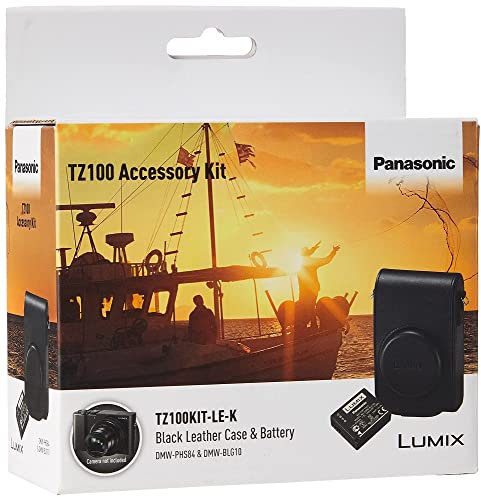Panasonic LUMIX TZ100KIT-LE-K Leather Case and Battery for TZ100 Camera - Black