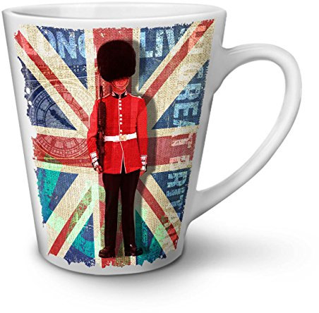 Wellcoda Anglais Garde Drapeau Tasse de café au Lait, Angleterre Tasse à café - Poignée Confortable, Impression bilatérale, céramique Solide de