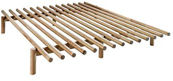 Karup Kommune Frieden Bed Bett, Holz, natürliches Kiefernholz, 200 x 180 x 28 cm