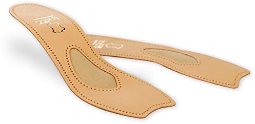 3/4 Leather Insoles Tacco Exclusive Toe-Free, Perfect for Pumps Heels Casual Shoes, Finest Genuine Leather Cover Orthotic Metatarsal Arch Support, Premium Quality (40 EUR / 7 L UK)