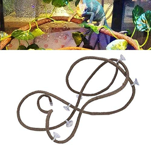 Reptile Vines, Flexible Jungle Rattan Branch with Suction Cups for Chameleons Lizards Geckos Snakes and More, Artificial Vine Decor for Terrarium Enclosure Naturalistic Enrichment