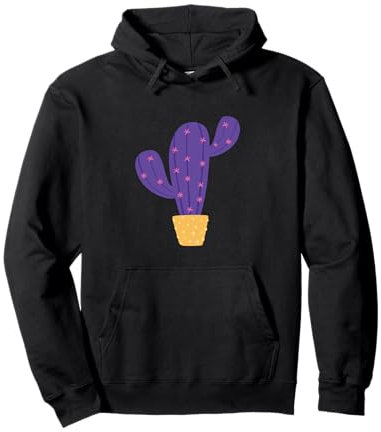 Lila Kaktus Pullover Hoodie