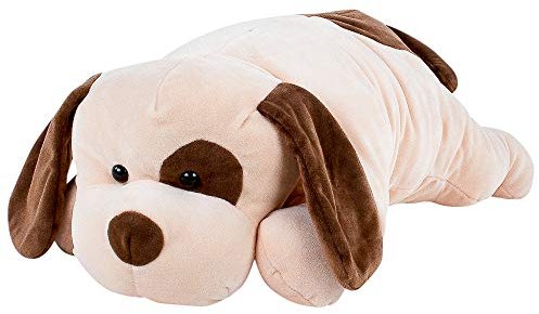 Teddys Rothenburg by Uni-Toys Kissen Hund 60 cm Creme braun Kuschelkissen Plüschtier Stofftier Kuscheltier Baby Kinder Spielzeug Plüsch