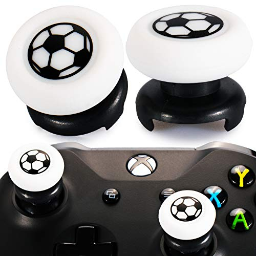 Playrealm FPS Thumbstick Extender & Drucken Gummi Silikon Griffabdeckung Thumb Grip Aufsätze 2 Sätze für Xbox One(Fußball)