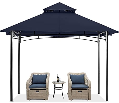 MASTERCANOPY 2,7 x 2,7 m Doppeldach Gartenpavillon für Garten, Hof, Marineblau