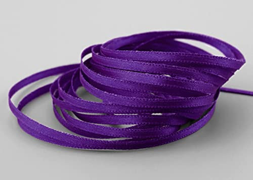 finemark 3 m x 3 mm Satinband LILA Violett (610) doppelseitiges Schleifenband aus Satin ohne Draht weich und glänzend Geschenkband Deko Band Double face Dekoband Dekorieren Kordel Basteln