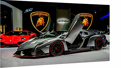 Magic Canvas Art - Bilder Sportwagen Autos Lamborghini Leinwandbild 1- teilig Hochwertiger Kunstdruck Wandbilder – A3713, Größe: 40 x 30 cm