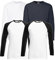Fruit of the Loom 4 T Shirt Longsleeve Baseball T M L XL XXL Langarm (3XL, 2 Base Whiteblack + 1LS Weiss + 1LS Deep Navy + 1 HLKauf Notizblock)