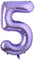 Lila Folienballons Zahl 0 bis 9 als Deko für Geburtstag und Party | 80cm groß | Violett Flieder Lilac Lavendel Zahlen Kindergeburtstag Partydeko Folienballon Ballon Luftballon, Edition: 5. Geburtstag