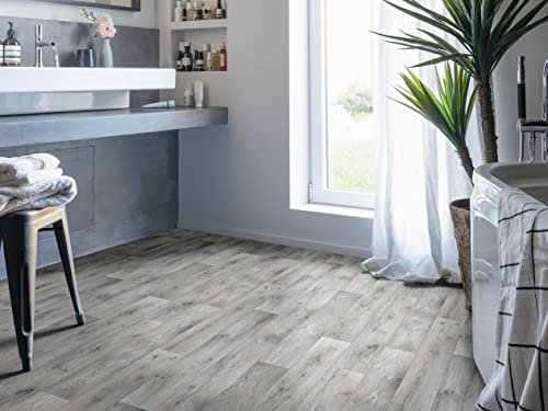 PVC Bodenbelag Vinylboden in robustem Landhaus Stil, Zuschnitt (2m breit / 8,5m lang)