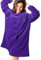 sunyana Adult Wearable Blanket Hoodie Sweatshirt Super Warm und Bequem Gefütterter Flanell Hoodie Gefütterte Flanelldecke mit Ärmeln und großen Taschen (Violett)