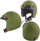 A-Pro Casco Moto Jet Omologato Scooter ECE 22-06 Verde Opaco Custom Militare Taglia M