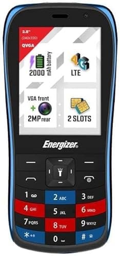 Energizer – E284S-Telefon mit physischer Tastatur – 4G – 2000-mAh-Akku – Dual-SIM (Nano-SIM) – 3 Jahre Garantie – Schwarz/Rot