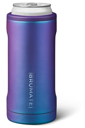 BrüMate Hopsulator Slim - Enfriador de latas aislado para latas delgadas de 12 onzas | Soporte para bebidas de acero inoxidable aislado para bebidas duras para seltzer duro, cerveza, refrescos y