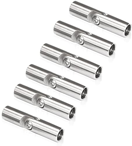 PRIOstahl Gelenkverbinder Stabverbinder flexibler Verbinder mit Gelenk Füllstab Traversenhalter - 6 x Verbinder Stellbar 12 mm aus Edelstahl V2A für Stab Rundstab Treppengeländer Geländerbau