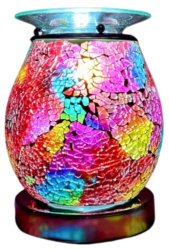 Cello Multi-Colour Mosaic Touch Electric Wax Melt & Oil Burner – Scented Fragrance Diffuser, Home & Living Room Décor, Night Light, Bedroom & Office Accessories Present Aroma Gift Touch Control
