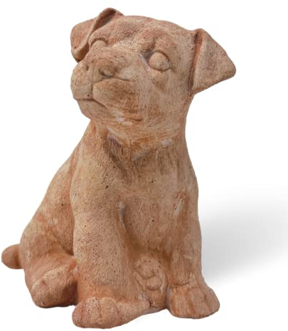 Toocook Handgefertigter Terrakotta-Hund für Gartenmöbel, einzigartige wetterfeste Dekoration (Jack Russell)