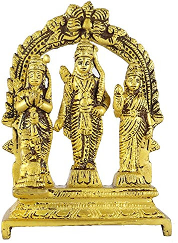 Devyom Brass Ram Darbar Murti Lord Ram Sita Lakshman Hanuman ji Idol Statue (RamDarbar-03)