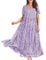 YESNO Women Dresses Casual Plus Size Bohemian Short Sleeve Floral Long Maxi Summer Beach Swing Dress/Pockets 4XL EJFUK CR345