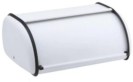 Luckyberg Brotkästen, Brotaufbewahrungsbox, Geräumiger Brotkasten aus Metall, Brot und Kekse Lange Aufbewahren und Frisch, 36cm x 24cm x 15cm (Weiß Klein)