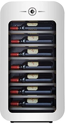 22 Bottle Wine Cooler, Temperature Controlled Refrigerated Wine Cooler, Household Wine Refrigerator, Digital Display Steel Guard Glass Door (White 45 * 40 * 86cm)