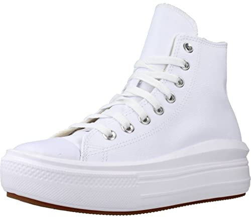 CONVERSE Femme Chuck Taylor All Star Move Platform FOUNDATIONAL Leather Sneaker, 37.5 EU