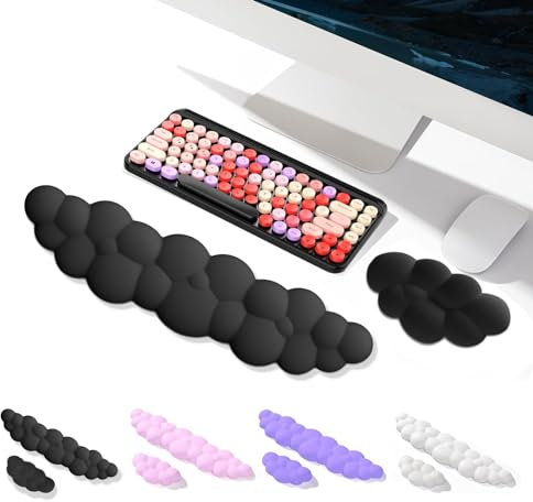 Tastatur-Handgelenkauflage, Cloud-Maus-Arm-Handgelenkauflage, niedlich, Memory-Schaum-Handballenauflage für Tastatur, ergonomische Armlehne zur Schmerzlinderung, rutschfest, geeignet für Büro,