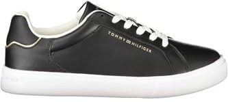Tommy Hilfiger Damen Runner Sneaker Essential Court Sneaker aus Leder, Schwarz (Black), 37