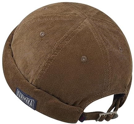 Clakllie Unisex Brimless Sailor Cap Leon Fisherman Hat Rolled Cuff Vintage Vermieter Hat Cord Skull Docker Beanie Cap, Cdus-hbh01-brown, Einheitsgröße