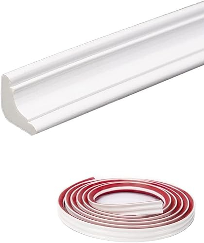 6M PVC Quadrant Trim,Flexible Laminate Beading Self Adhesive Plastic Wall Corner Edging Strip for Worktop Ceiling Floor,Caulk Moulding Skirting Board Trim(27mm*17mm)