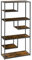 HOMCOM 6 Tier Bookcase, Industrial Display Shelf, Standing Storage Shelf, 34x83x180cm for Study, Office, Living Room, Bedroom, Rustic Brown and Black