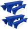 Pesonlook 2er-Set Biertischhusse, Blaue Stretch-Biertisch- und Bankgarniturhusse für 50 cm Tischbreite, Bierbankhusse 220 x 50 x 70 cm für Bankett-Außenmöbel-Schonbezüge