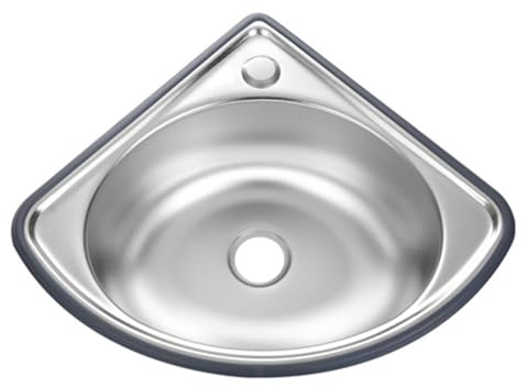 Fregadero Esquinero De Acero Inoxidable Lavabo De Pared Fregadero De Cocina Fregaderos De Un Seno Para Autocaravana Barco Baño Cocina, Ahorro De Espacio (C)