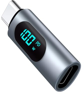 aceyoon 100W USB C auf USB C Adapter, Adapter USB C mit LED Display unterstütze PD Schnellladen und Datenübertragung USB C Kupplung für iPhone15/15 Pro/15 Pro MAX, für Galaxy und mehr USB C Geräte