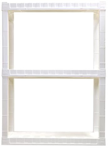 Koolatron Oskar 3-stöckiges Kunststoffregal, Garagenregal, Regal und Lagerregale – ideal für Lagerschuppen und Regal-Organizer – perfekt für Garagenaufbewahrung und Regallösungen, Weiß