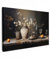 MuchoWow© Impression sur Toile Decoration Murale Peinture 90x60 cm Tableaux Decoratifs Muraux Déco Chambre Tableau Salon Nature morte - Fleurs - Bouquet - Vase - Vin