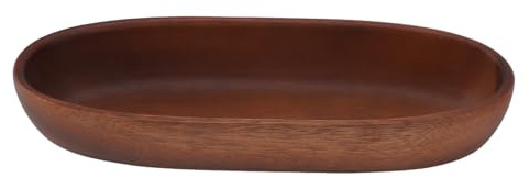 Wooden Boat Shaped Bowl, Handmade Wooden Salad Bowl Large Capacity Eco-Friendly Dessert Bowl for Dining Table Fruit Food Bowl for Kitchen (Medium Size)