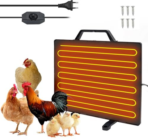 Mulcort Thermostat Heizung Hühnerstall 160W Heizpaneel Geflügel 0-99℃ Einstellbare Temperatur Heizpaneel Heizpaneel Winterfarm Heizplatte Edelstahl