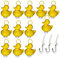 dozer Jeu de pêche au Canard avec 12 Canards en Plastique Jaune avec Crochet et Poids Comprenant 3 Crochets, Jouet de Bain, Jouet de Piscine, Canards de pêche pour garçons et Filles (Jaune)