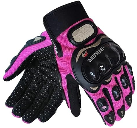 Motorradhandschuhe Herren Biker Motorrad Handschuhe Motocross Atmungsaktive Racing Handschuhe Motorrad Fahrrad Radfahren Reit Handschuh for Männer Frauen Motorradhandschuhe Damen ( Color : Pink , Size