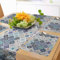 ABAKUHAUS traditionell Tischläufer & 4 Stück Tischsets, Portugiesisch Historisch Azulejo Mosaik Fliesen Marokkanisch Keramisch Motiv, Tischdeko-Set, 180 x 40 cm, Hellblau Weiß