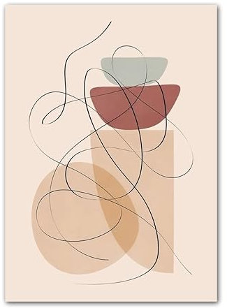 Abstrakte Linie Drew Body Plant Blätter Wandkunst Leinwand Malerei Nordische Plakate und Drucke Bilder for Wohnzimmer Home Dekoration(G,50X70 cm No Framed)