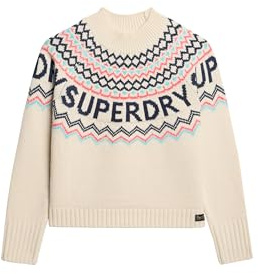 Superdry Damen Fairisle-Pullover mit Markenlogo