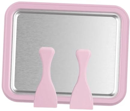 Fenteer Plato para Hacer Helados, Bandeja para instantánea, Bandeja de Hielo frita casera de aleación de Aluminio, Plato frío para sorbetes, sándwich, Rosa