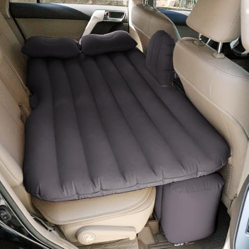 Zyfwzc Aufblasbare Auto-Luftmatratze Rücksitzbett für Seat Leon 2013-2020,Auto-Reisematratze,Auto-Schlafbetten,A-Black
