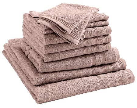 UNIVERSDECOR Ensemble Complet 10 pièces Spa Salle de Bain / 400 GR/m² (Vieux Rose, Ensemble 10 pièces Spa Salle de Bain)