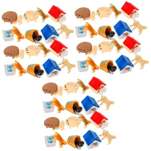 STOBAZA 18 Stück Shiba Inu Puppe Ornament Welpenhütte Für Kleine Hunde Hundeparty Hundehütte Basteln Hundebasteln Hundefigur Deko Hundestatue Hundeskulptur Auto Ornament DIY Hundehütte